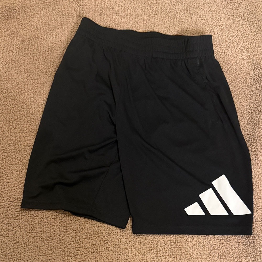 Adidas Boys Black and White Athletic Shorts